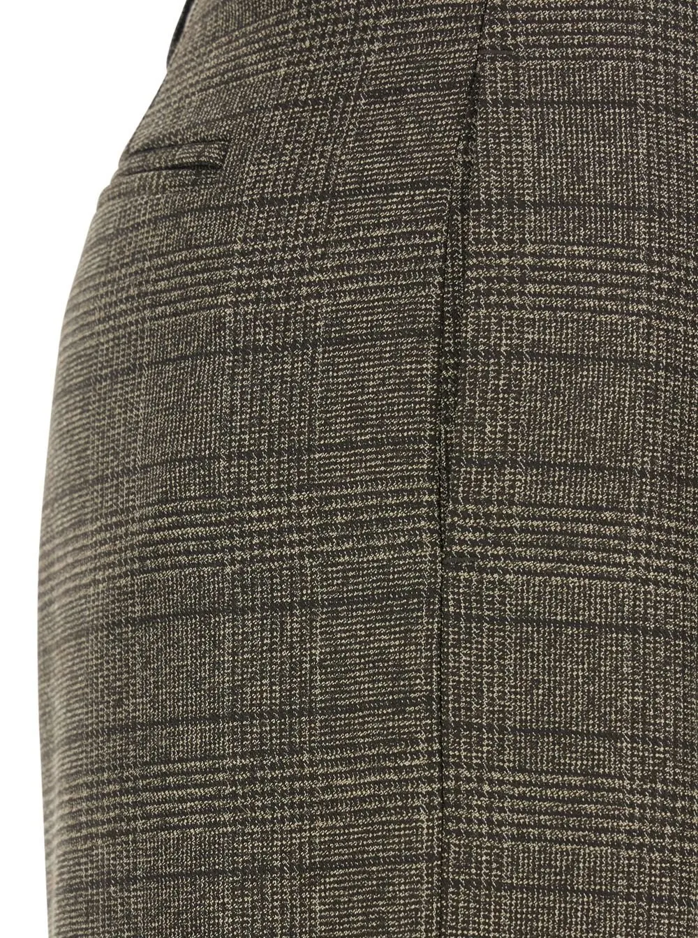 Plain Striped Motif Wool Pants
