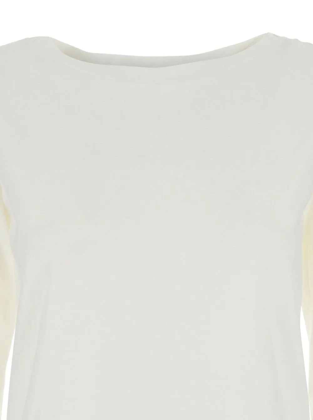 Plain Boat Neck Three-Quarter Sleeve Top