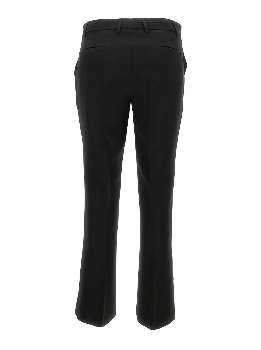 Plain Low-Waist Flared Pants