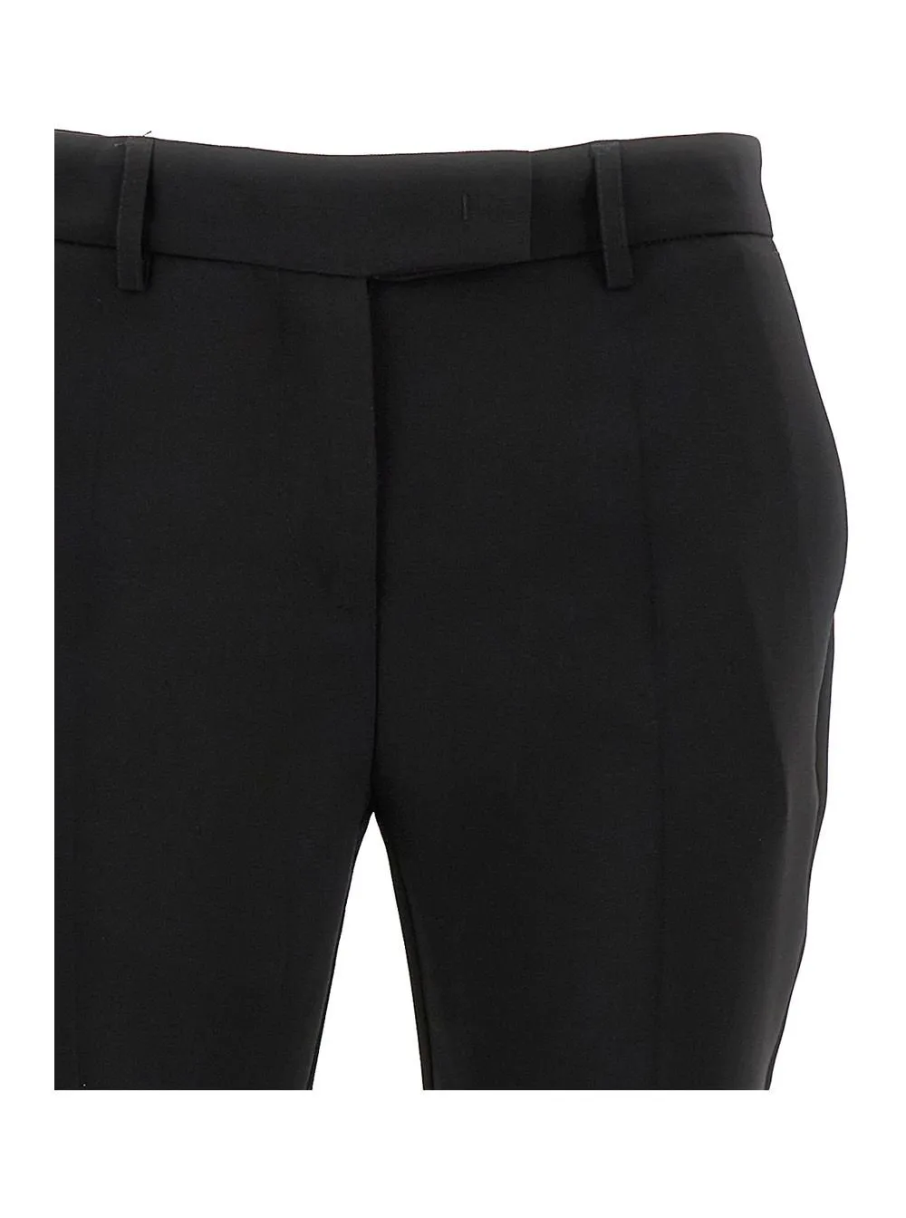 Plain Low-Waist Flared Pants
