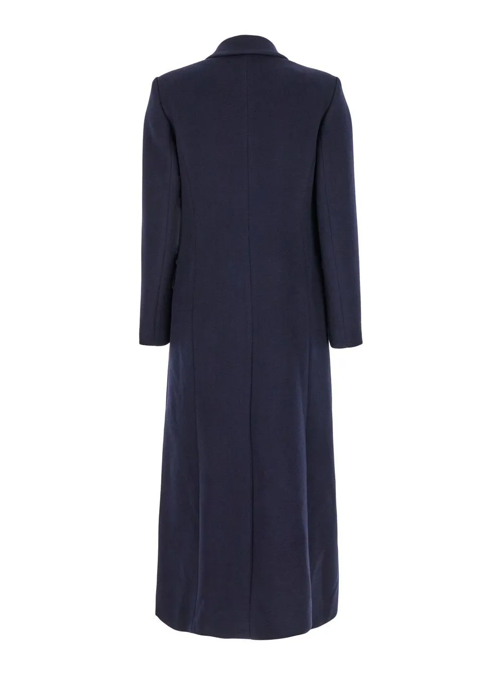 Plain Double-Breasted Long Coat