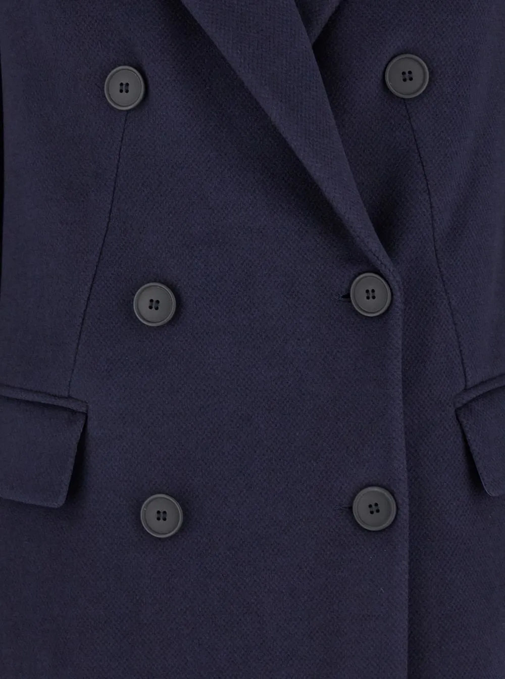 Plain Double-Breasted Long Coat