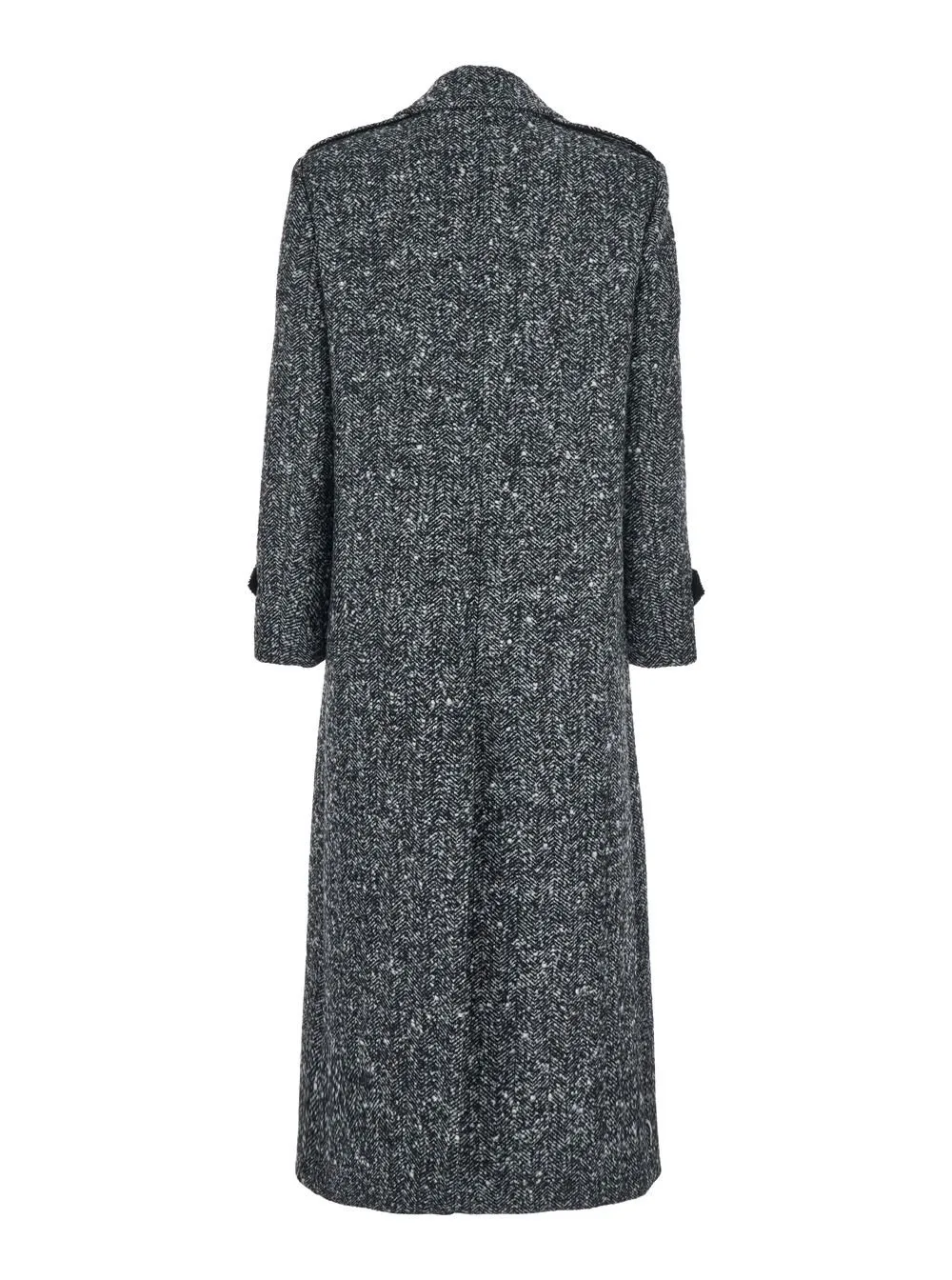 Plain Double-Breasted Wool Coat