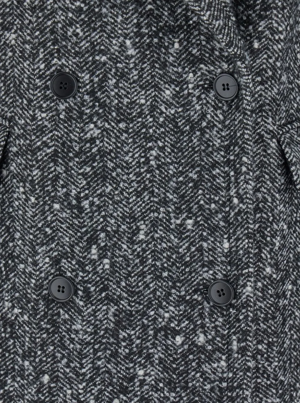 Plain Double-Breasted Wool Coat