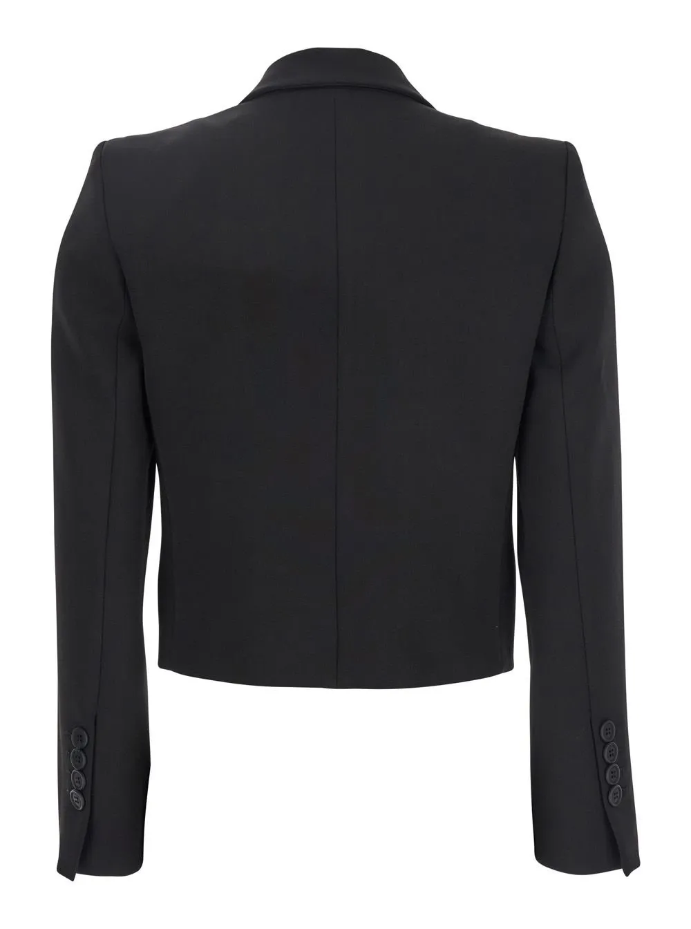 Plain Double-Breasted Cropped Jacket