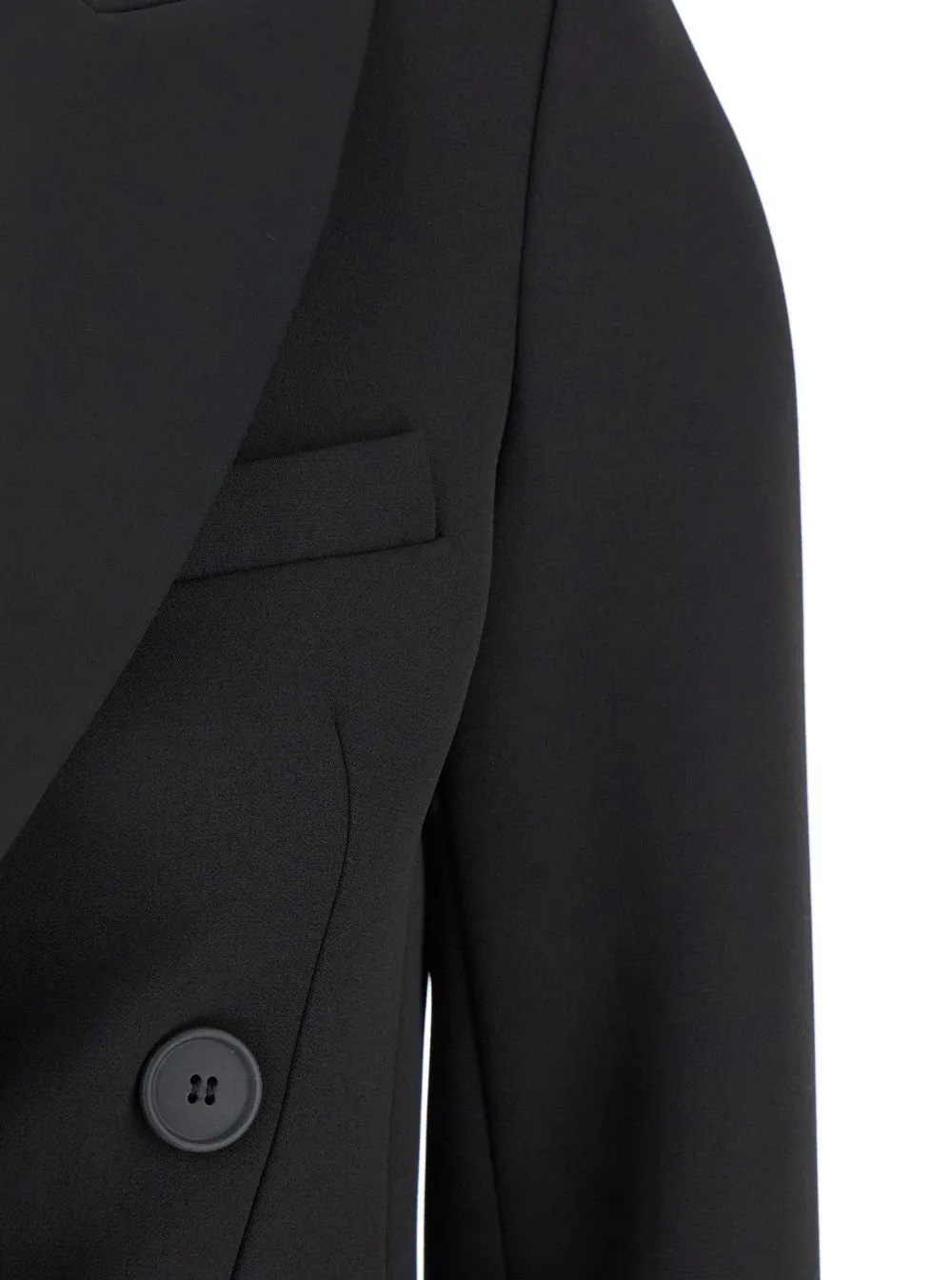 Plain Double-Breasted Cropped Jacket