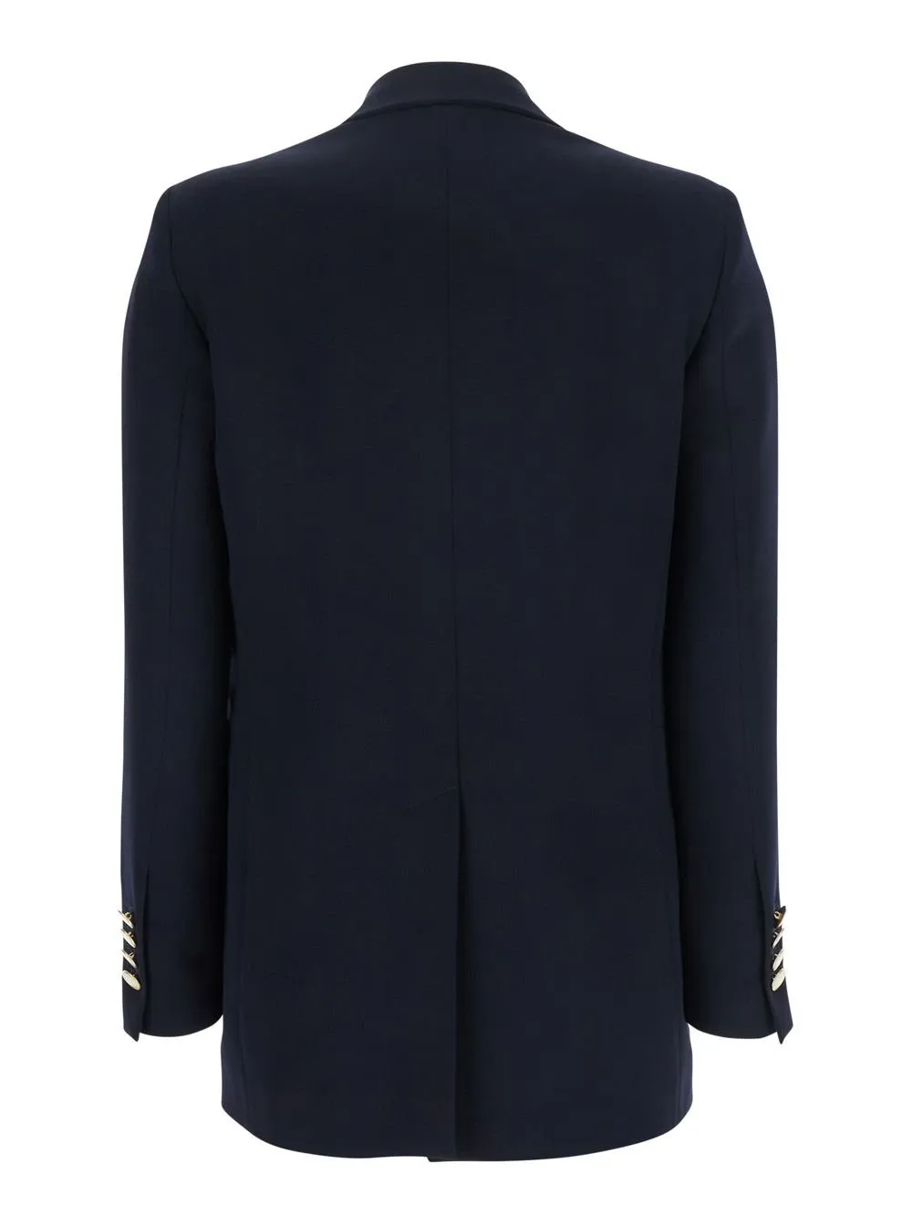 Plain Double-Breasted Jacket