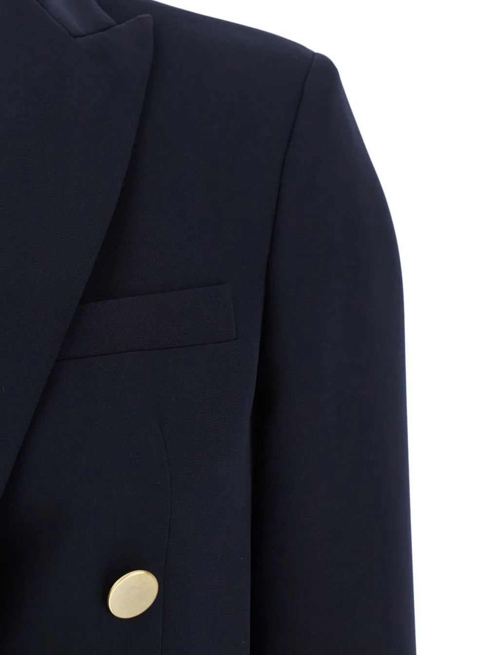 Plain Double-Breasted Jacket