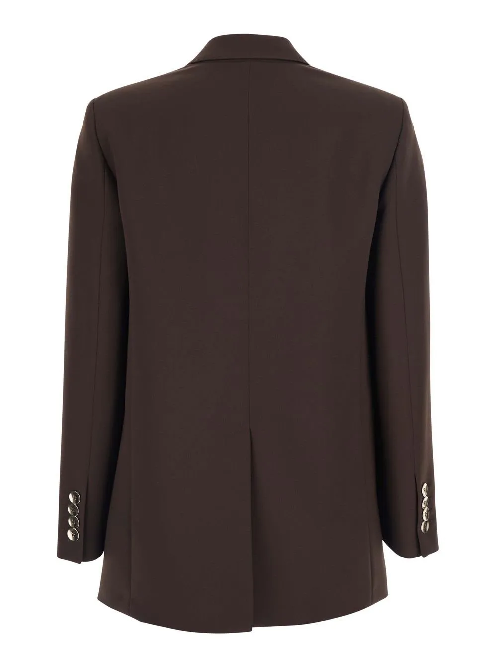 Plain Double-Breasted Peak Lapel Jacket