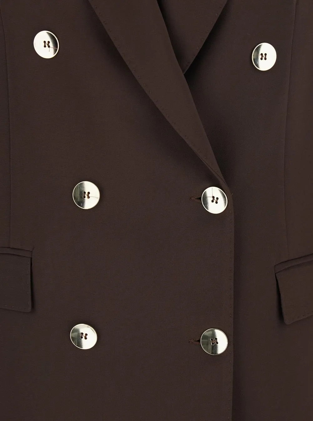 Plain Double-Breasted Peak Lapel Jacket