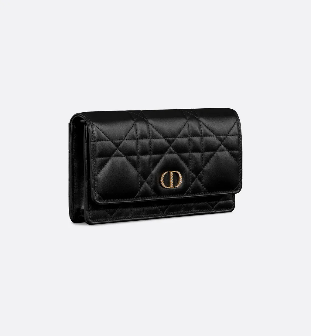 Dior Caro Pouch With Chain And Crystals