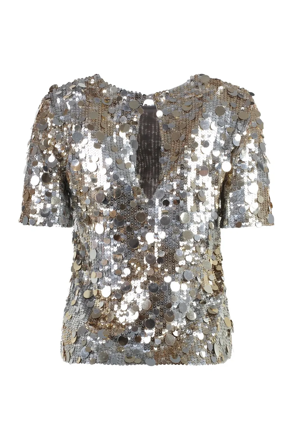 P.A.R.O.S.H. Sequin-Detailed Crewneck Top
