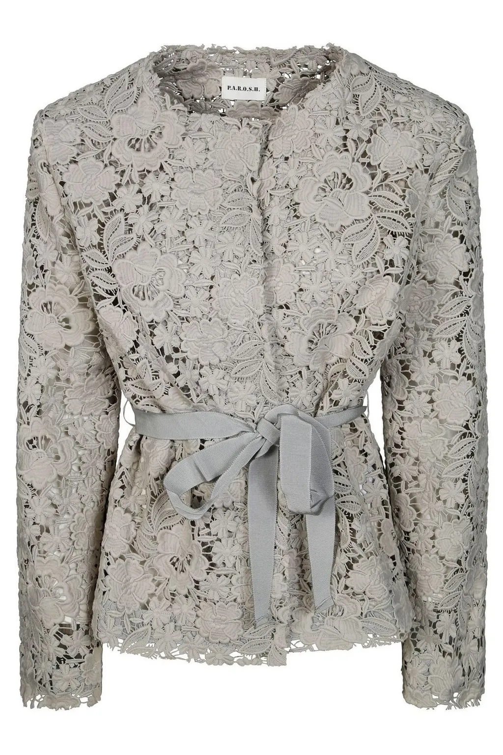 P.A.R.O.S.H. Lace Detailed Tie-Waist Jacket