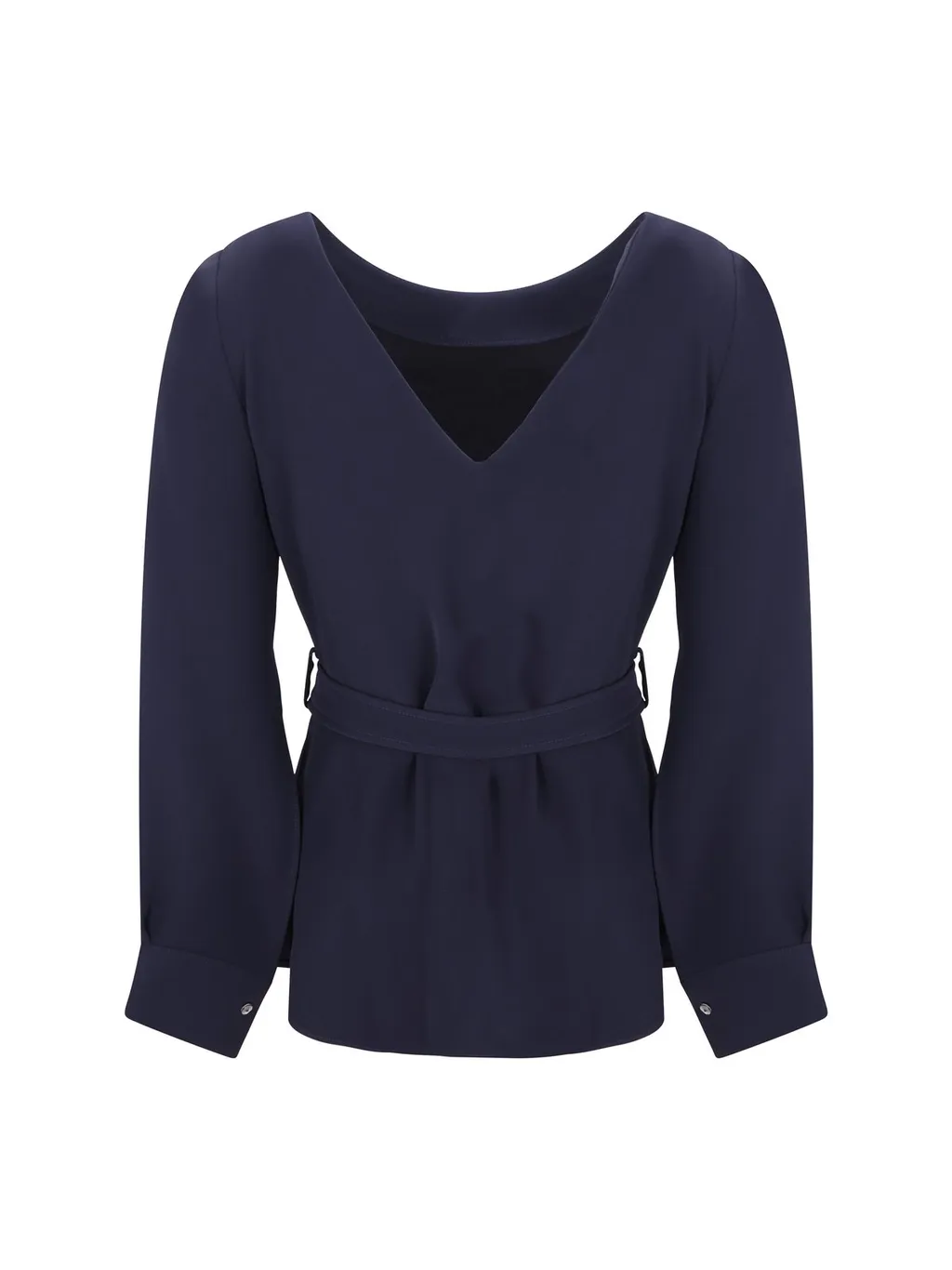 P.A.R.O.S.H. Belted Long-Sleeve V-Back T-Shirt