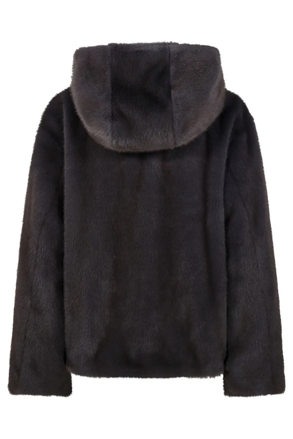 P.A.R.O.S.H. Hooded Zip-Up Faux Fur Jacket