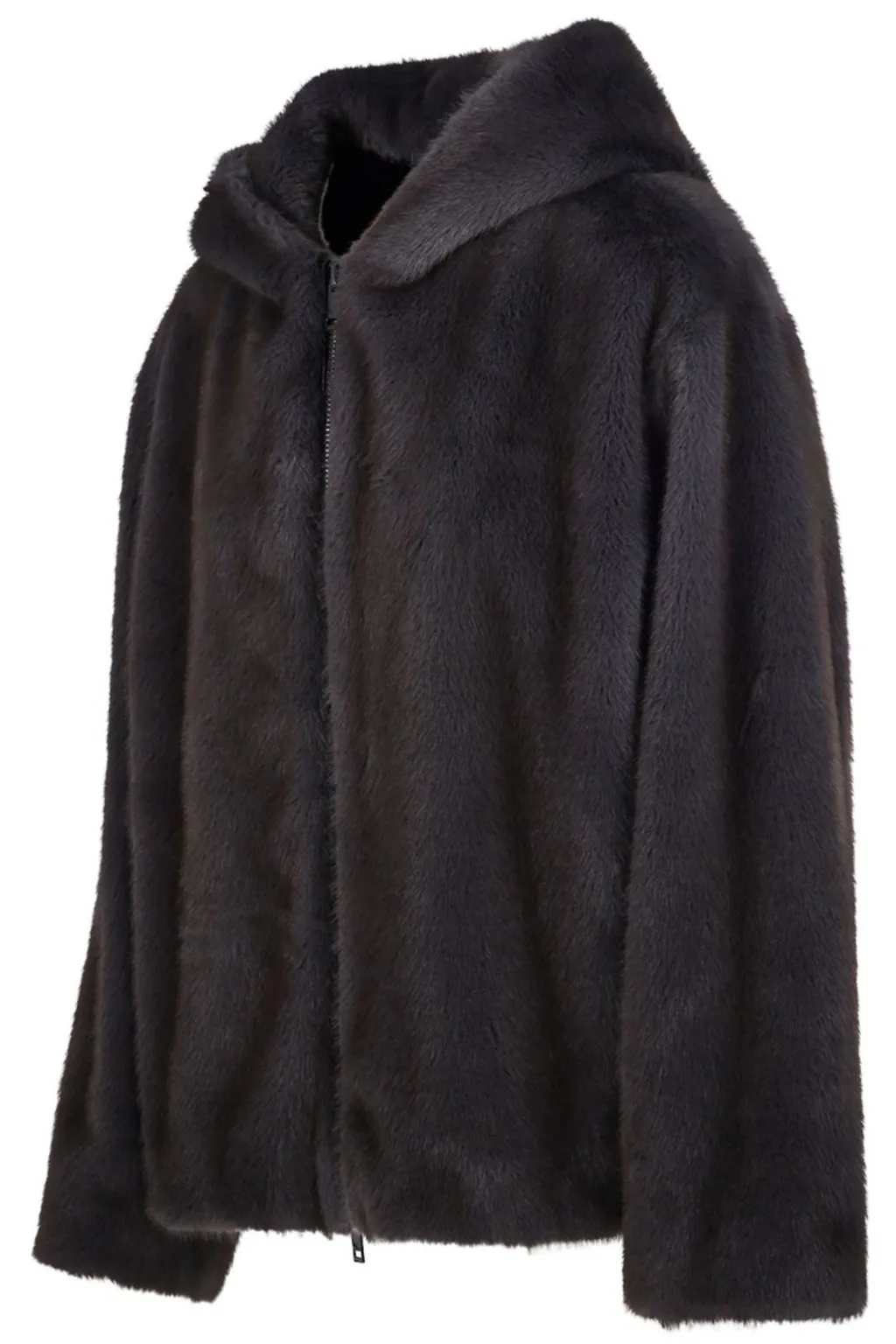 P.A.R.O.S.H. Hooded Zip-Up Faux Fur Jacket