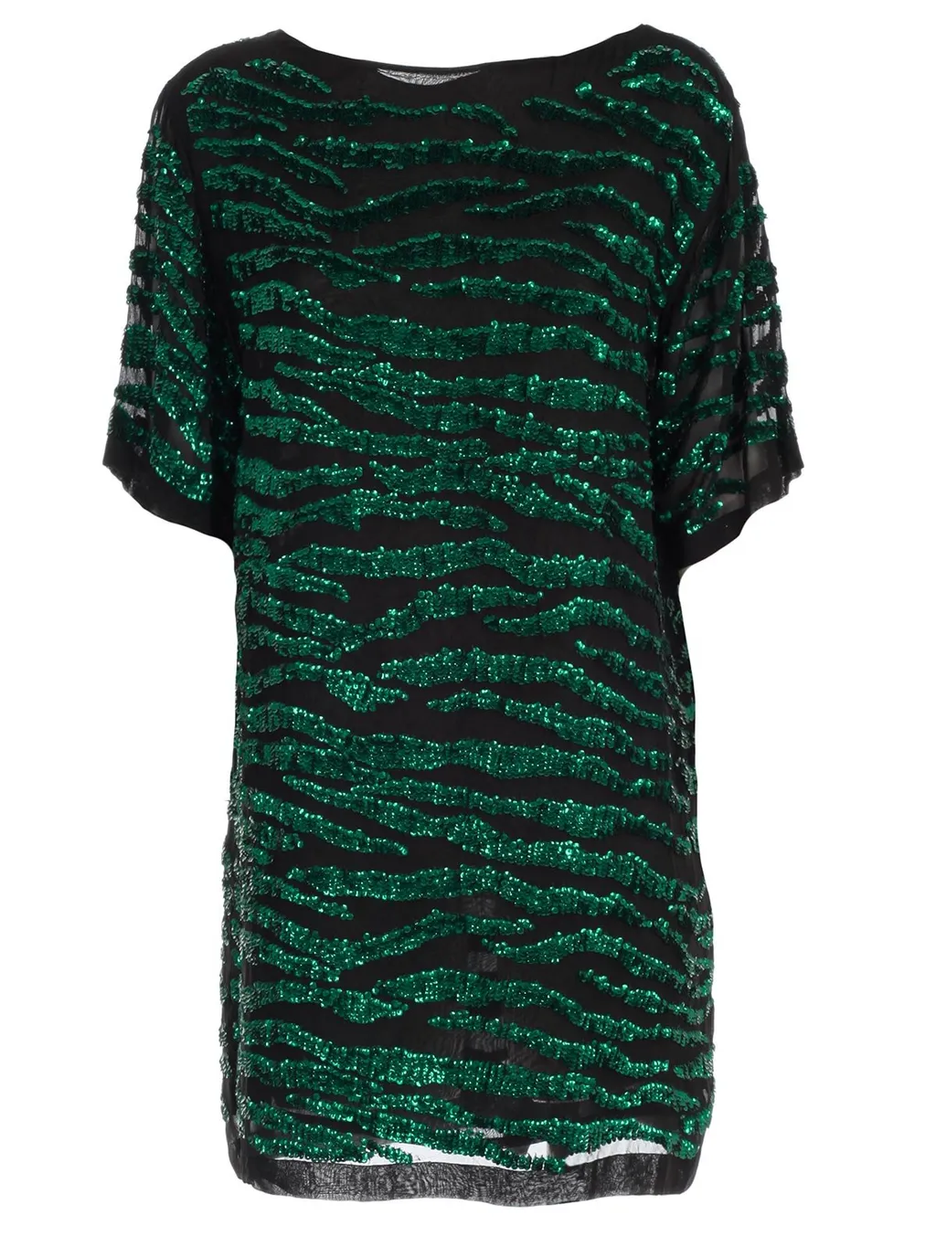 P.A.R.O.S.H. Sequin Embellished Striped Dress