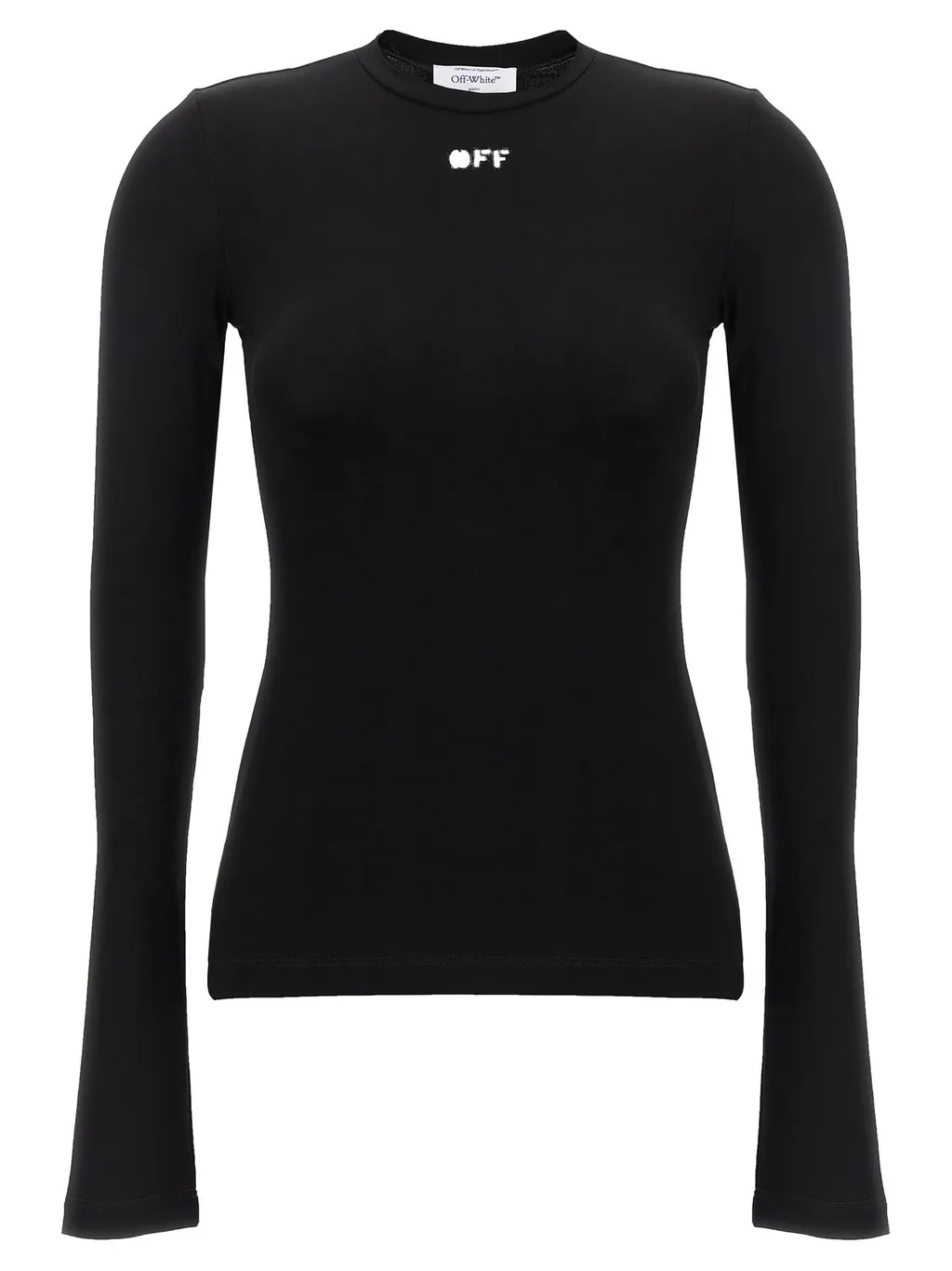 Off-White Off-Stamp Crewneck Straight Hem Top