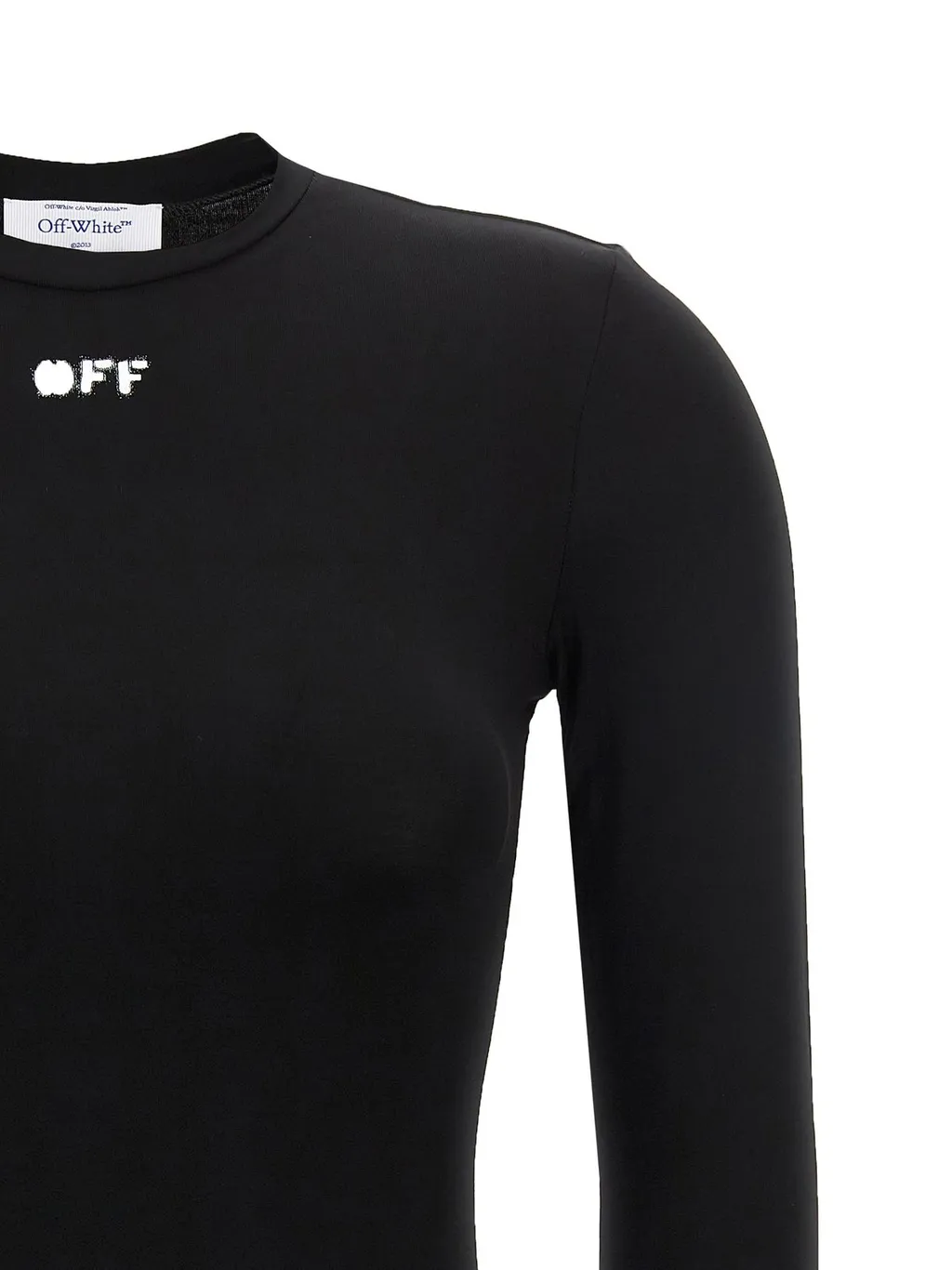 Off-White Off-Stamp Crewneck Straight Hem Top