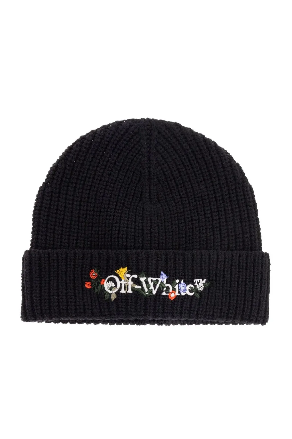 Off-White Logo Embroidered Knitted Beanie