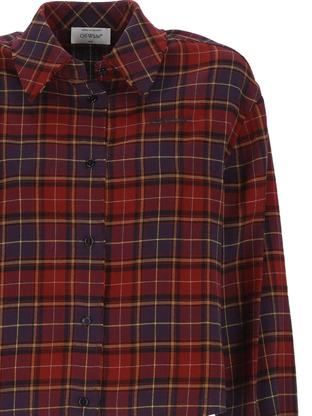 Off-White Checked Long-Sleeved Shirt