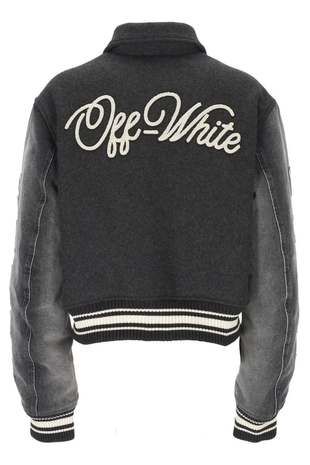 Off-White Logo Flocked Button-Up Jacket
