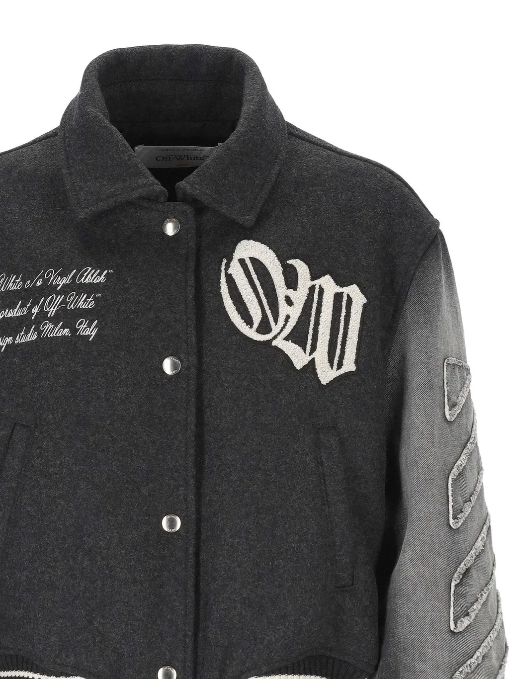 Off-White Logo Flocked Button-Up Jacket