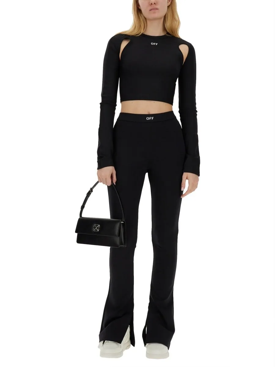 Off-White Logo Printed Flared Leggings