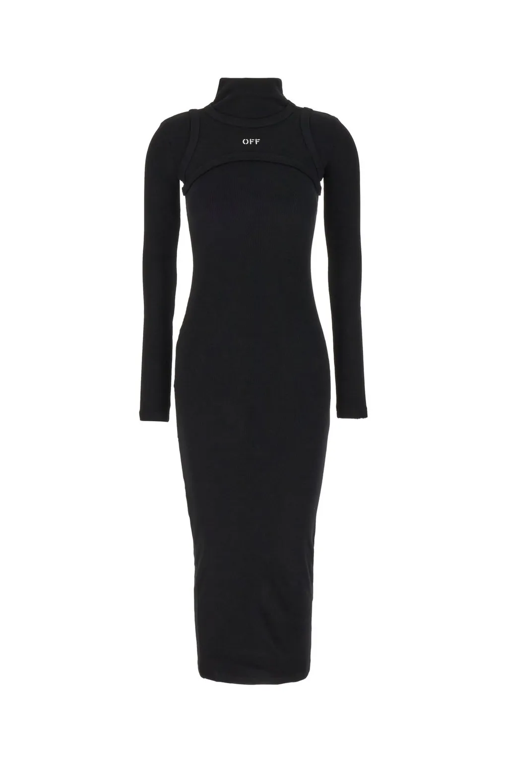 Off-White High-Neck Stretch Dress
