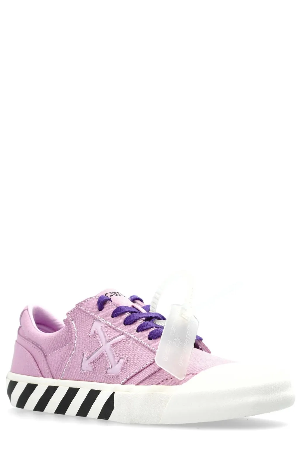 Off-White Round Toe Lace-Up Sneakers