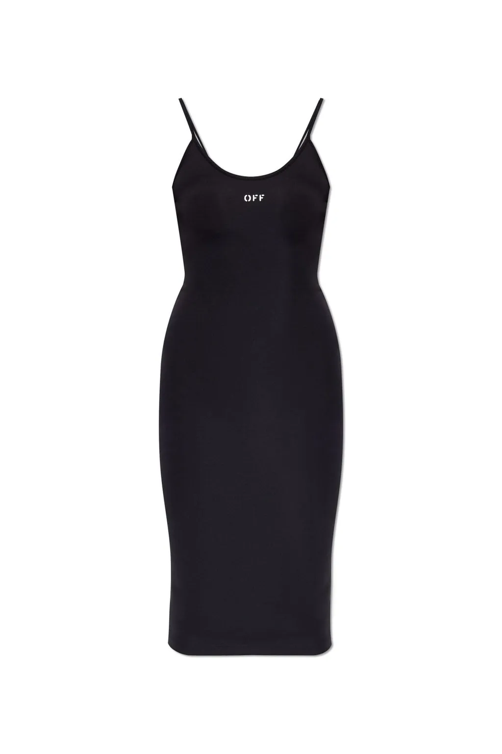 Off-White Logo Embroidered Strappy Midi Dress