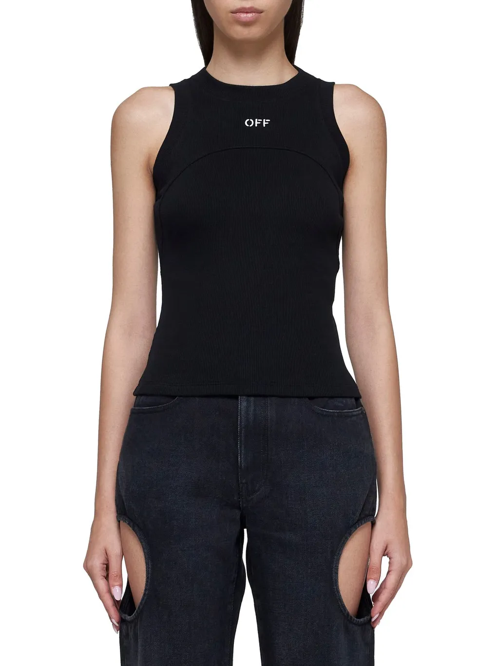 Off-White Crewneck Sleeveless Top