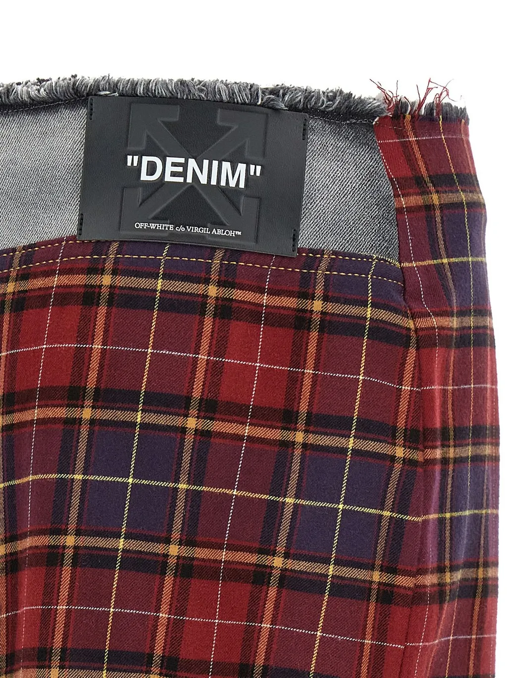 Off-White Patchwork Logo Embroidered Skirt
