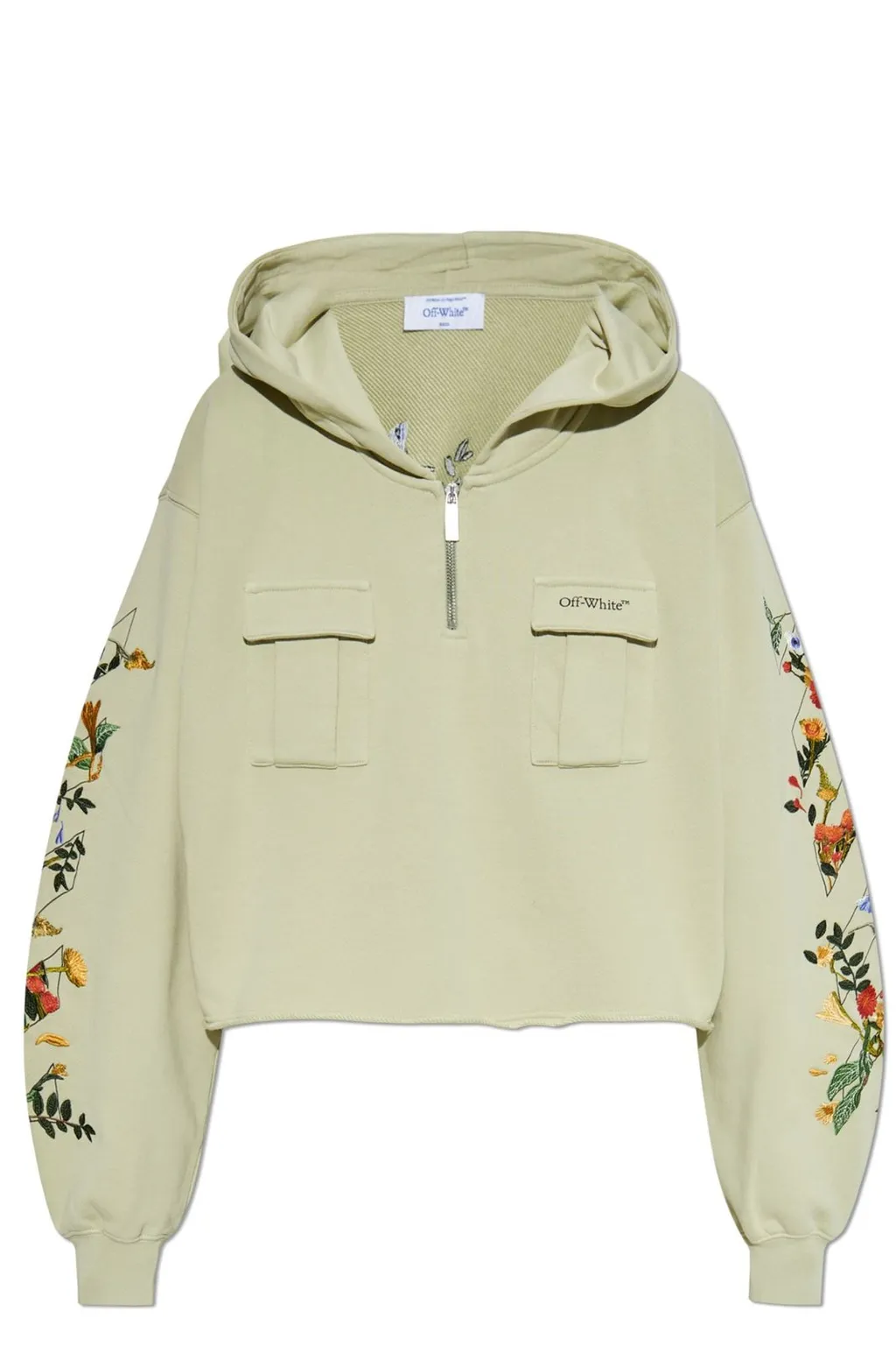 Off-White Logo Printed Half-Zip Hoodie