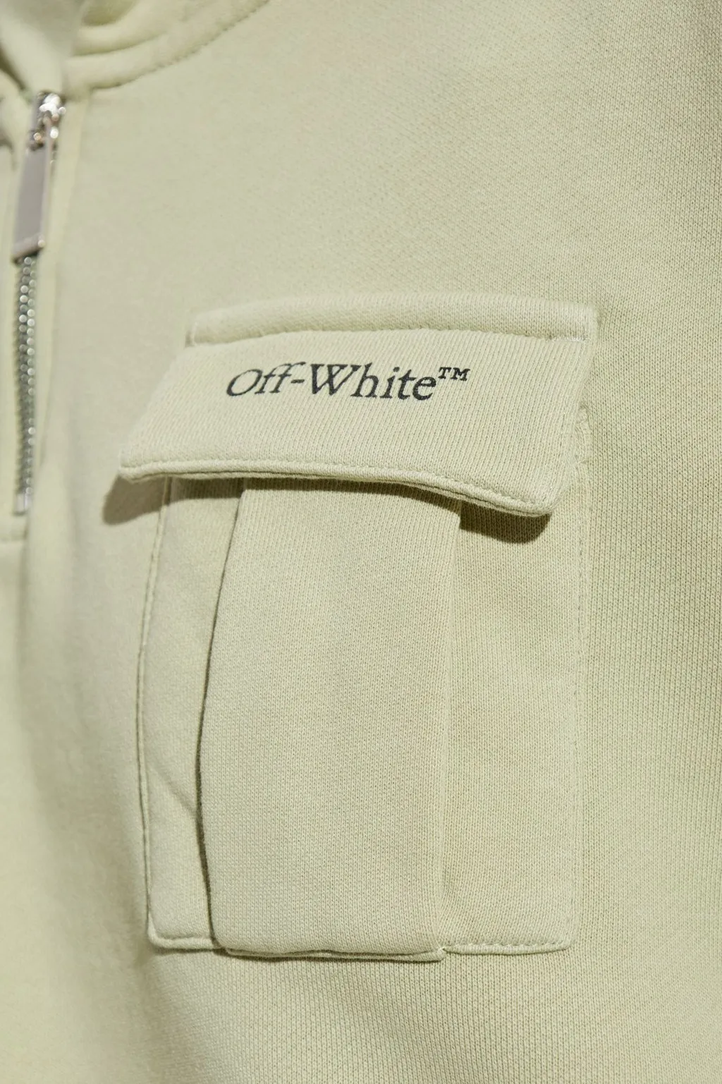Off-White Logo Printed Half-Zip Hoodie