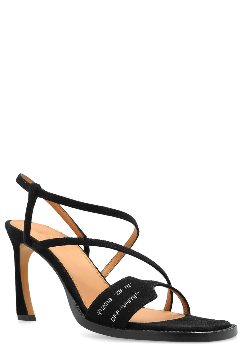 Off-White Strappy Square Toe Sandals