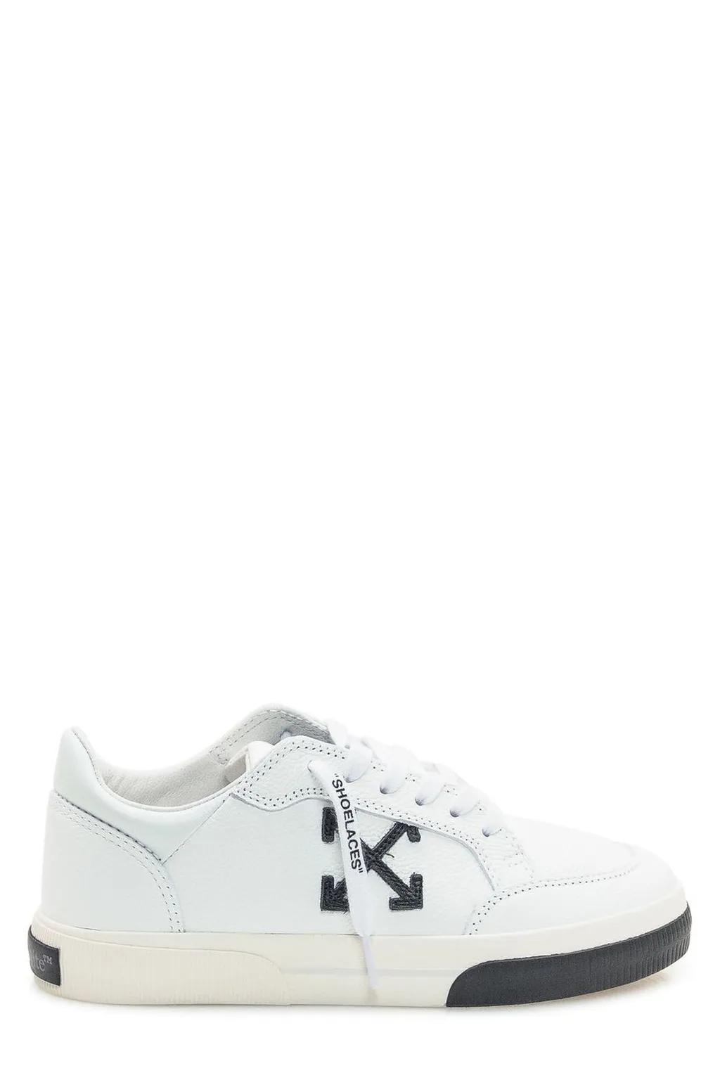 Off-White Round Toe Lace-Up Sneakers