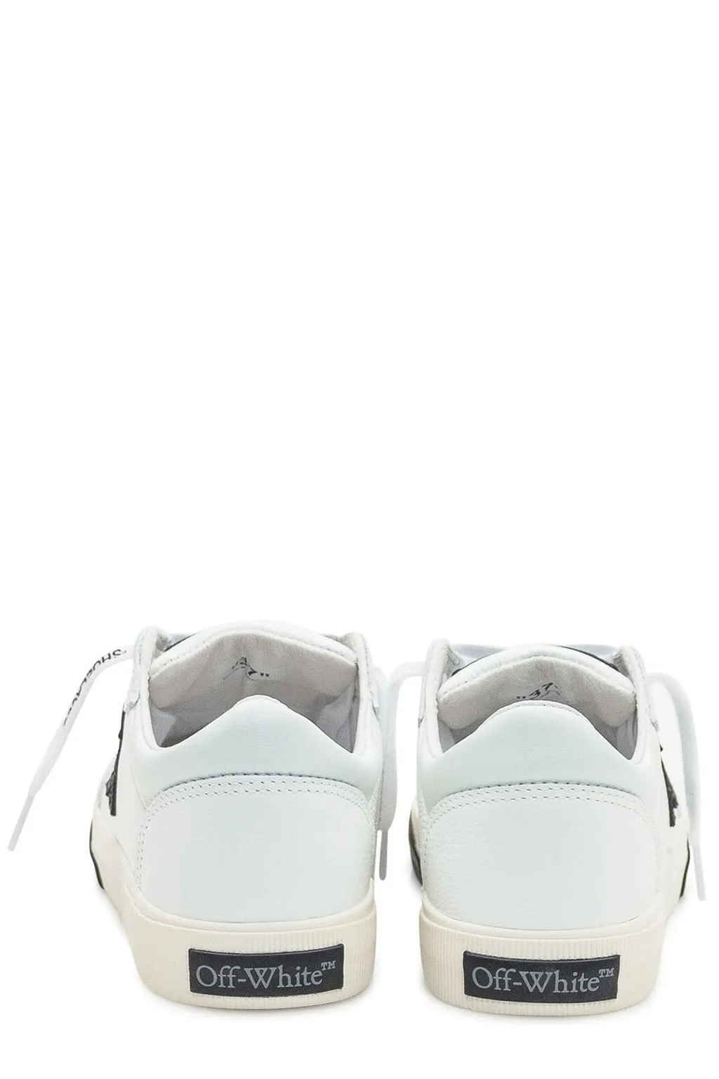 Off-White Round Toe Lace-Up Sneakers