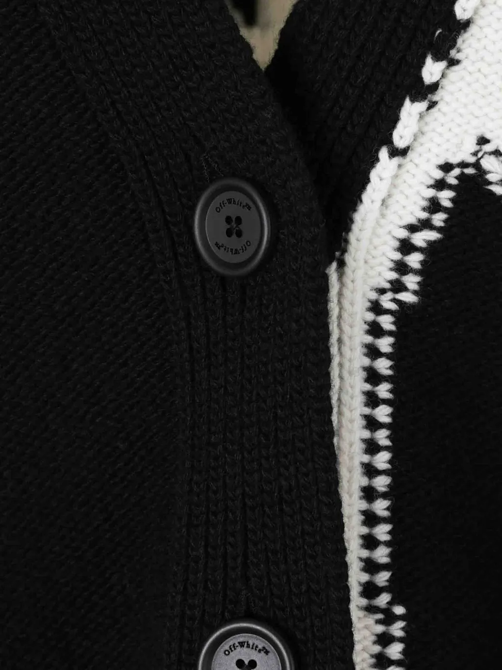 Off-White V-Neck Button-Up Cardigan