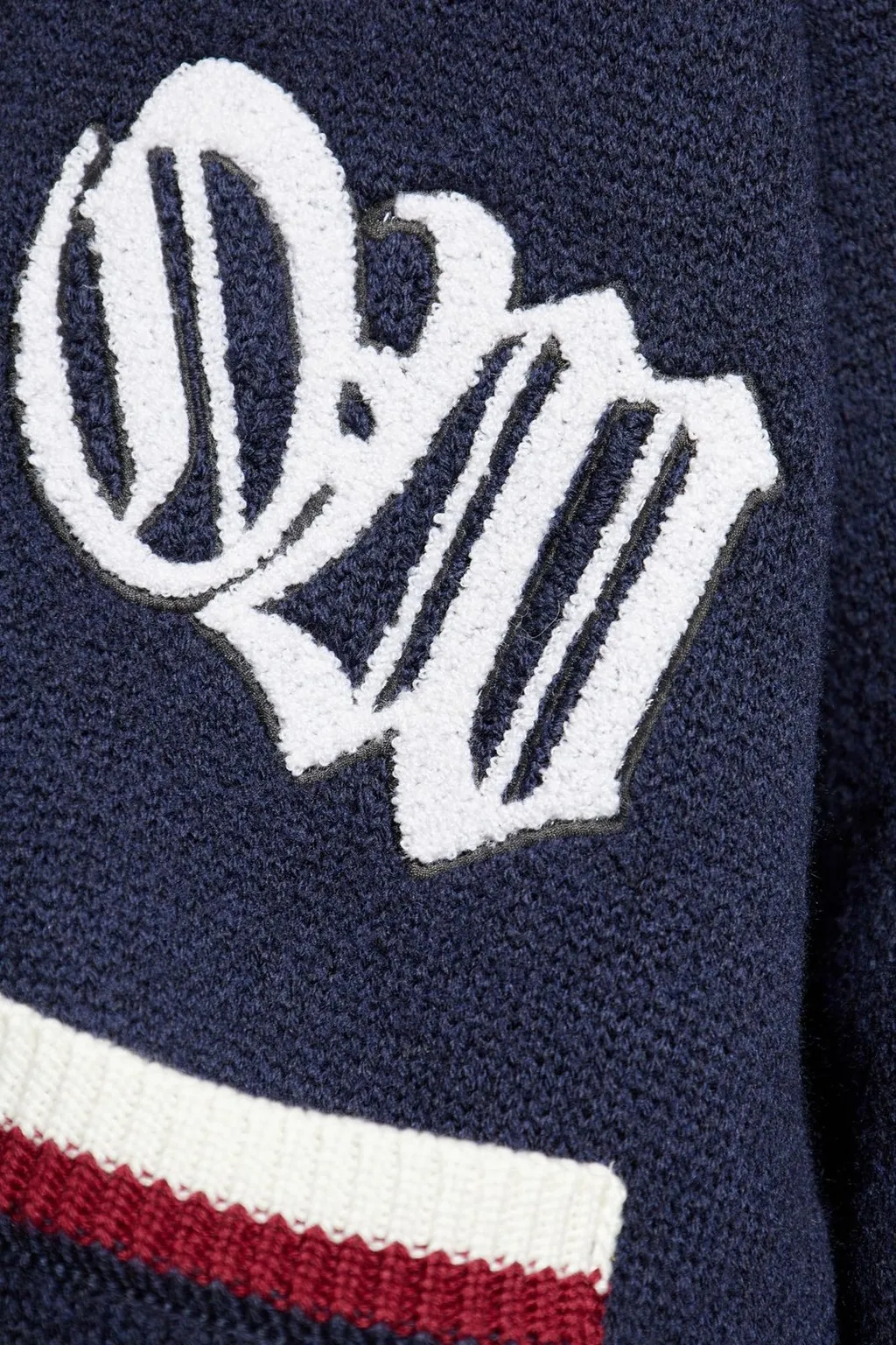 Off-White Jacquard Knit Varsity Cardigan