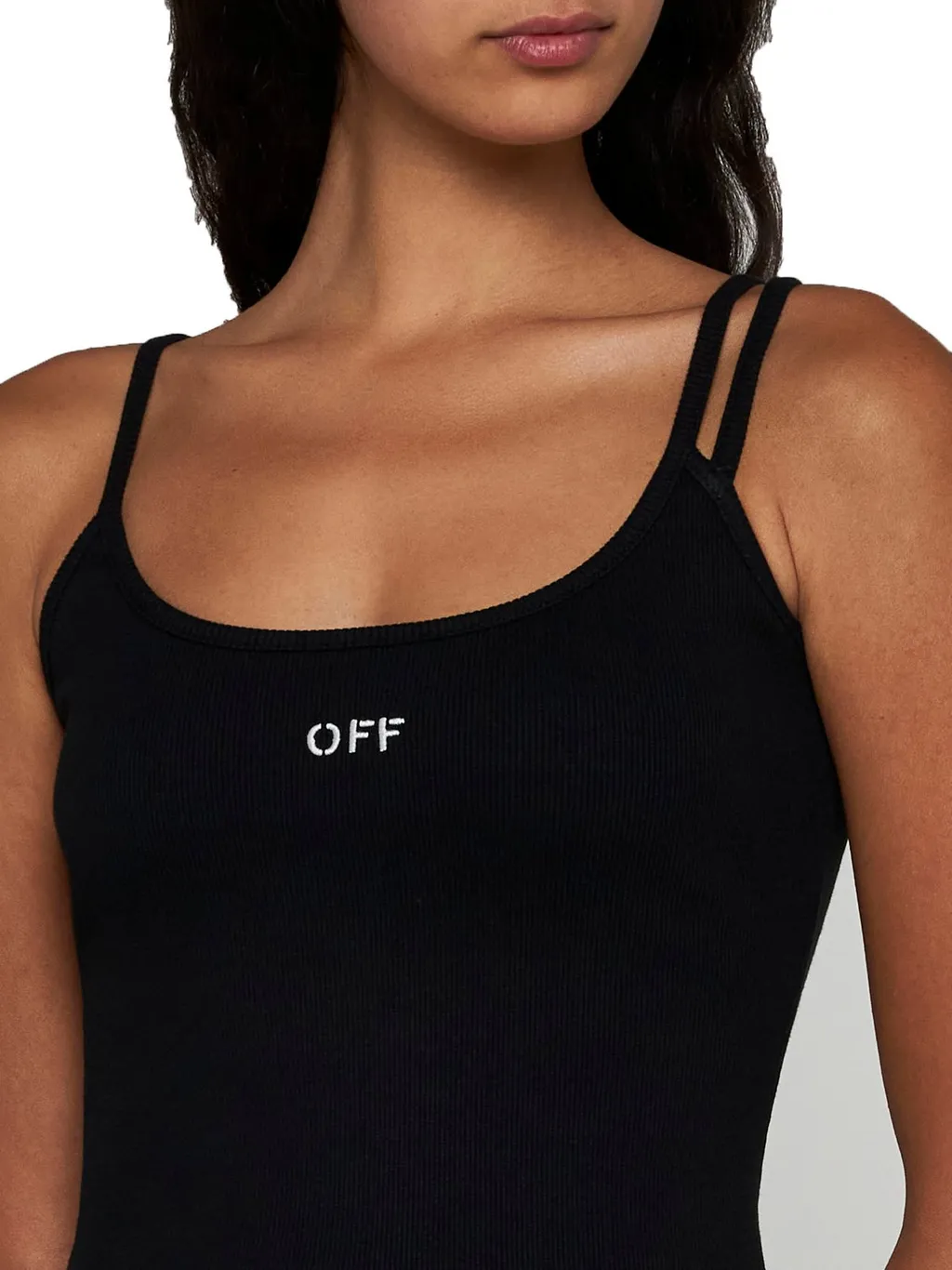 Off-White Logo Embroidered Sleeveless Dress