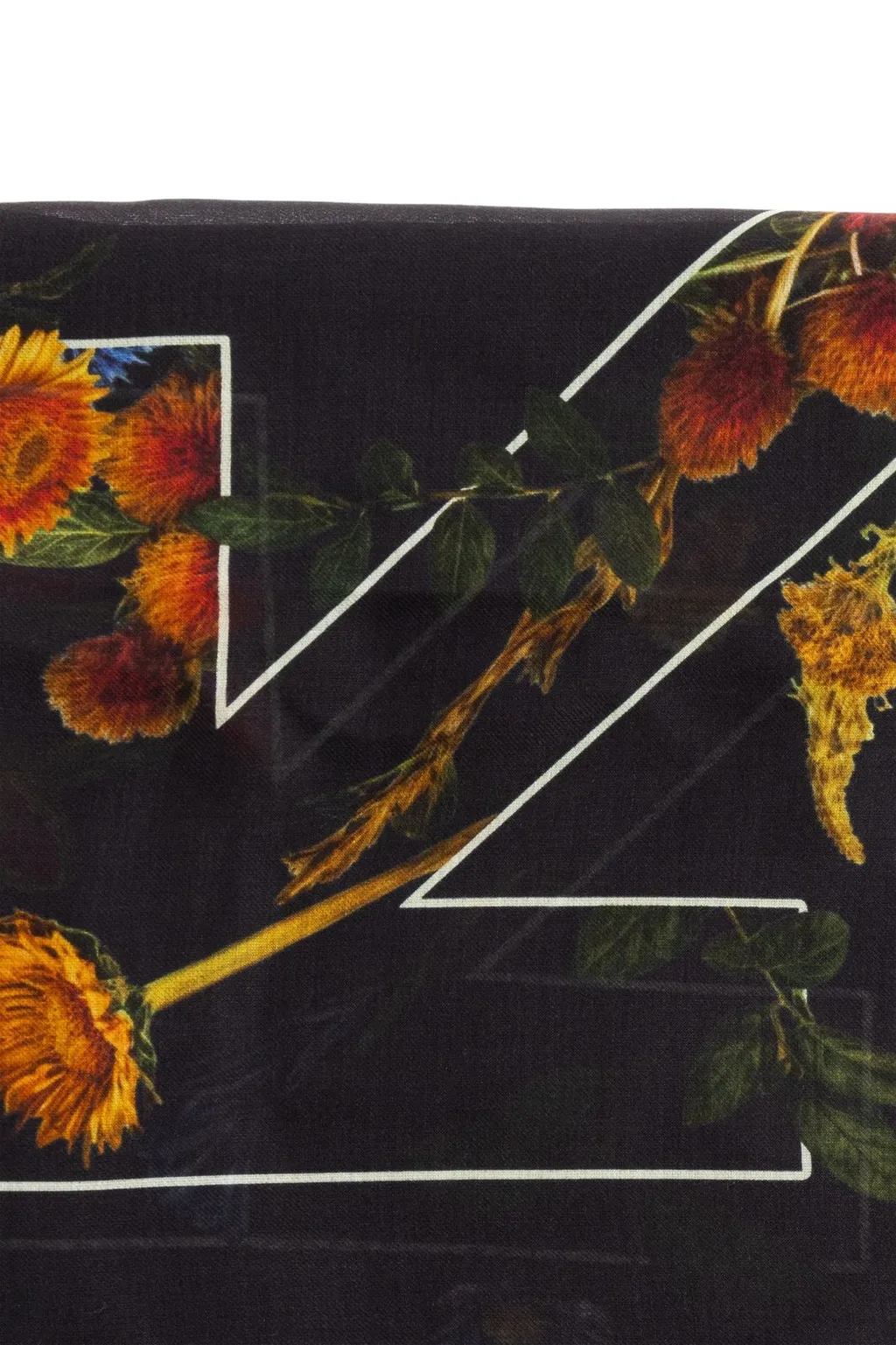 Off-White Floral Printed Scarf