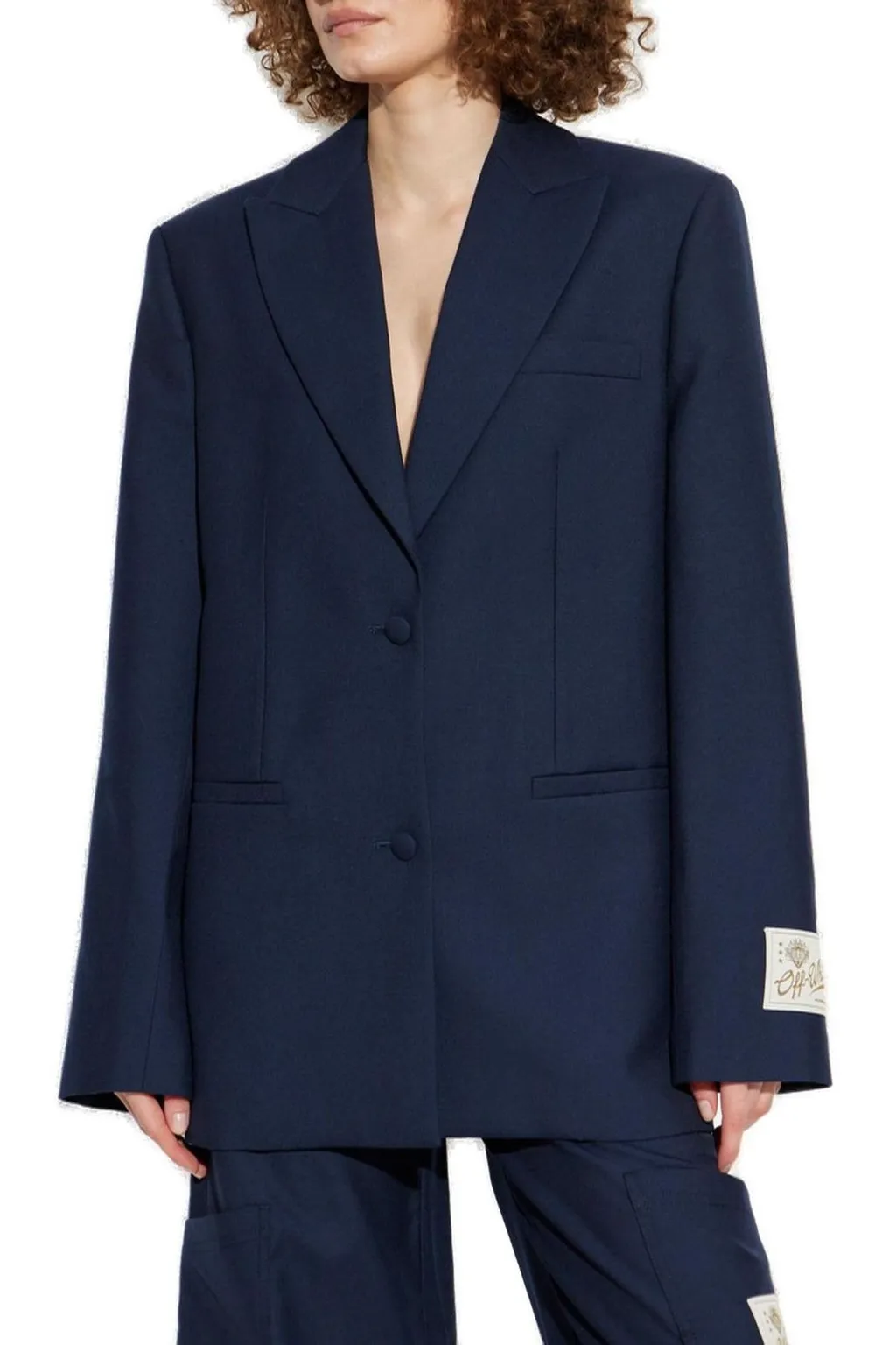 Off-White Logo Patch Single-Breasted Jacket