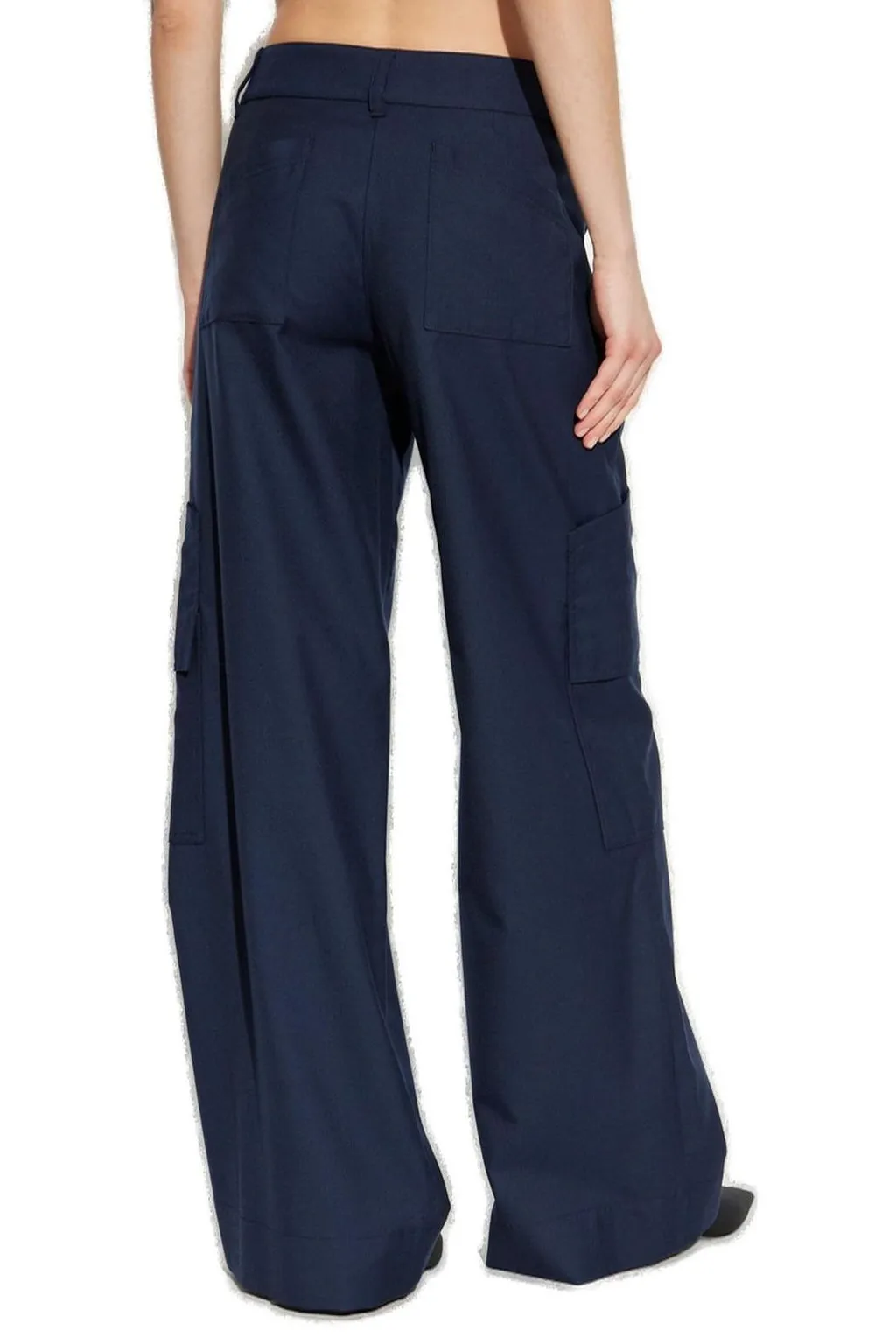 Off-White Logo Patch Wide Leg Trousers