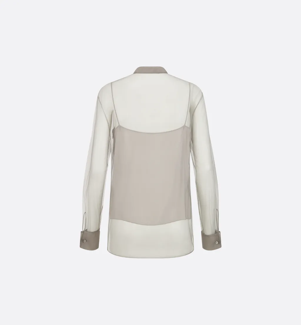 Blouse With Ruffled Neckline