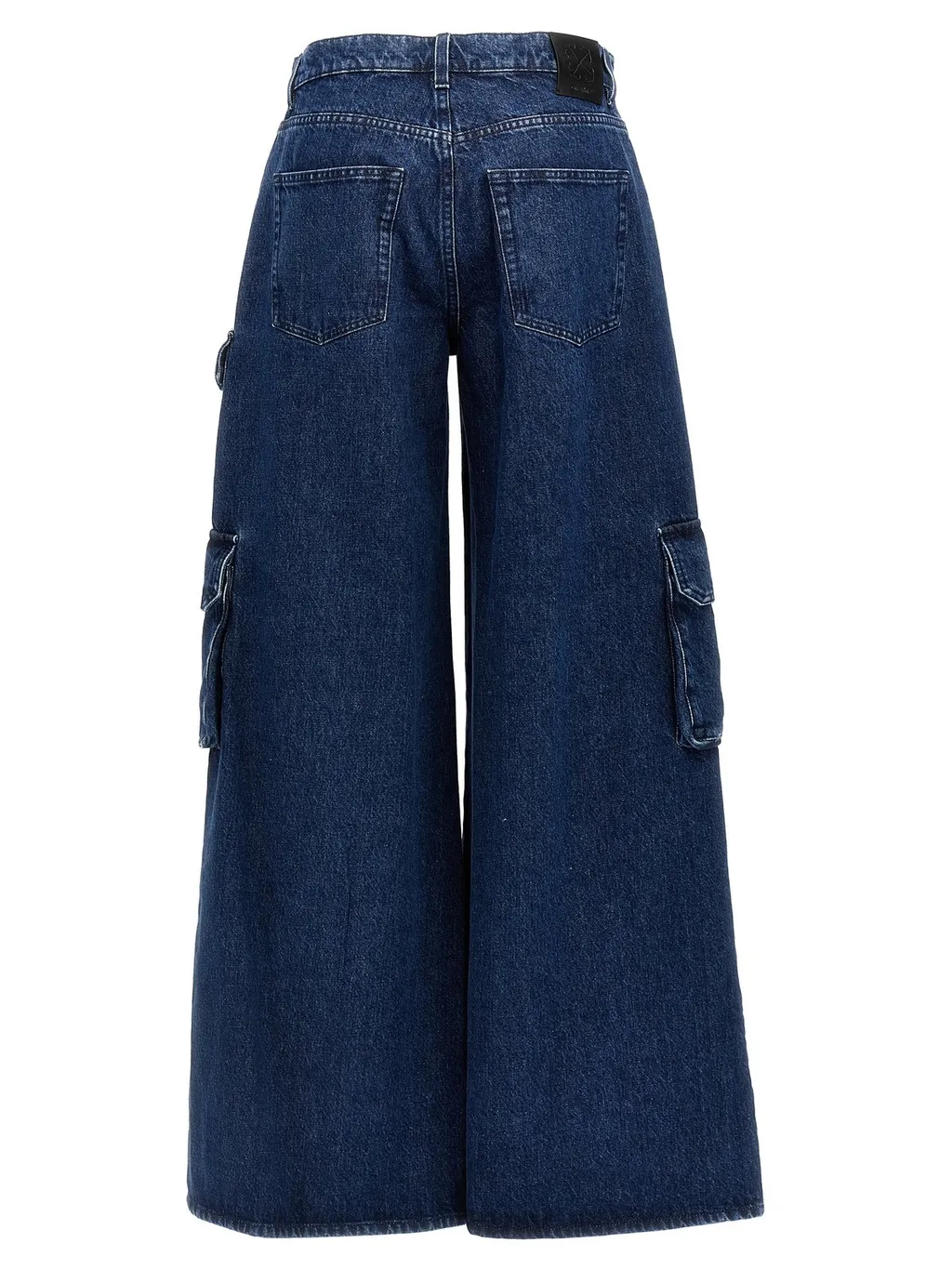 Off-White Logo Patch Wide Leg Jeans