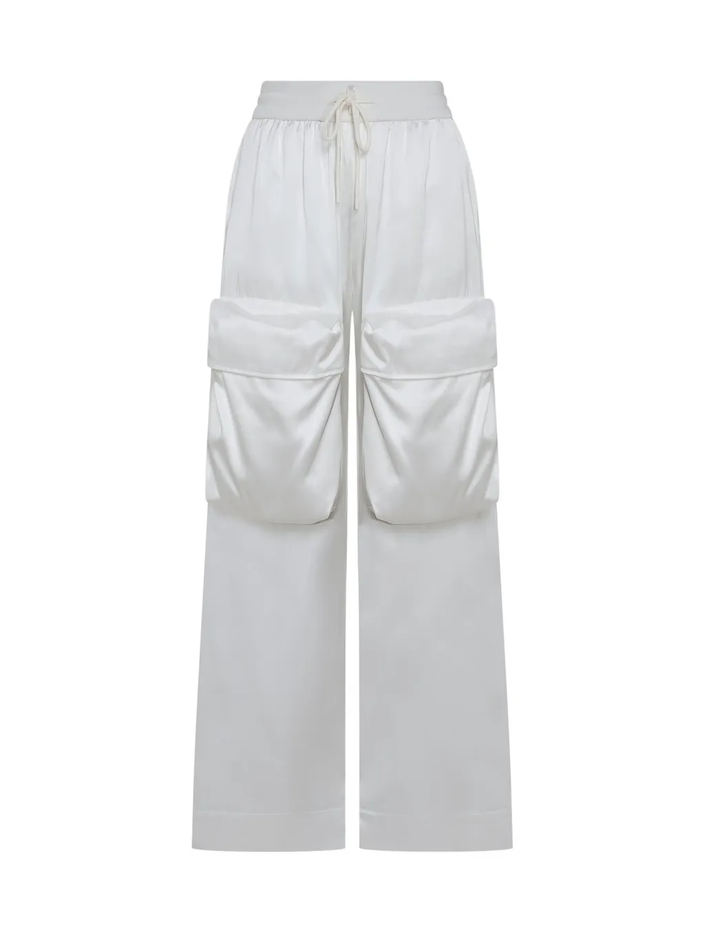 Off-White Drawstring Wide Leg Trousers