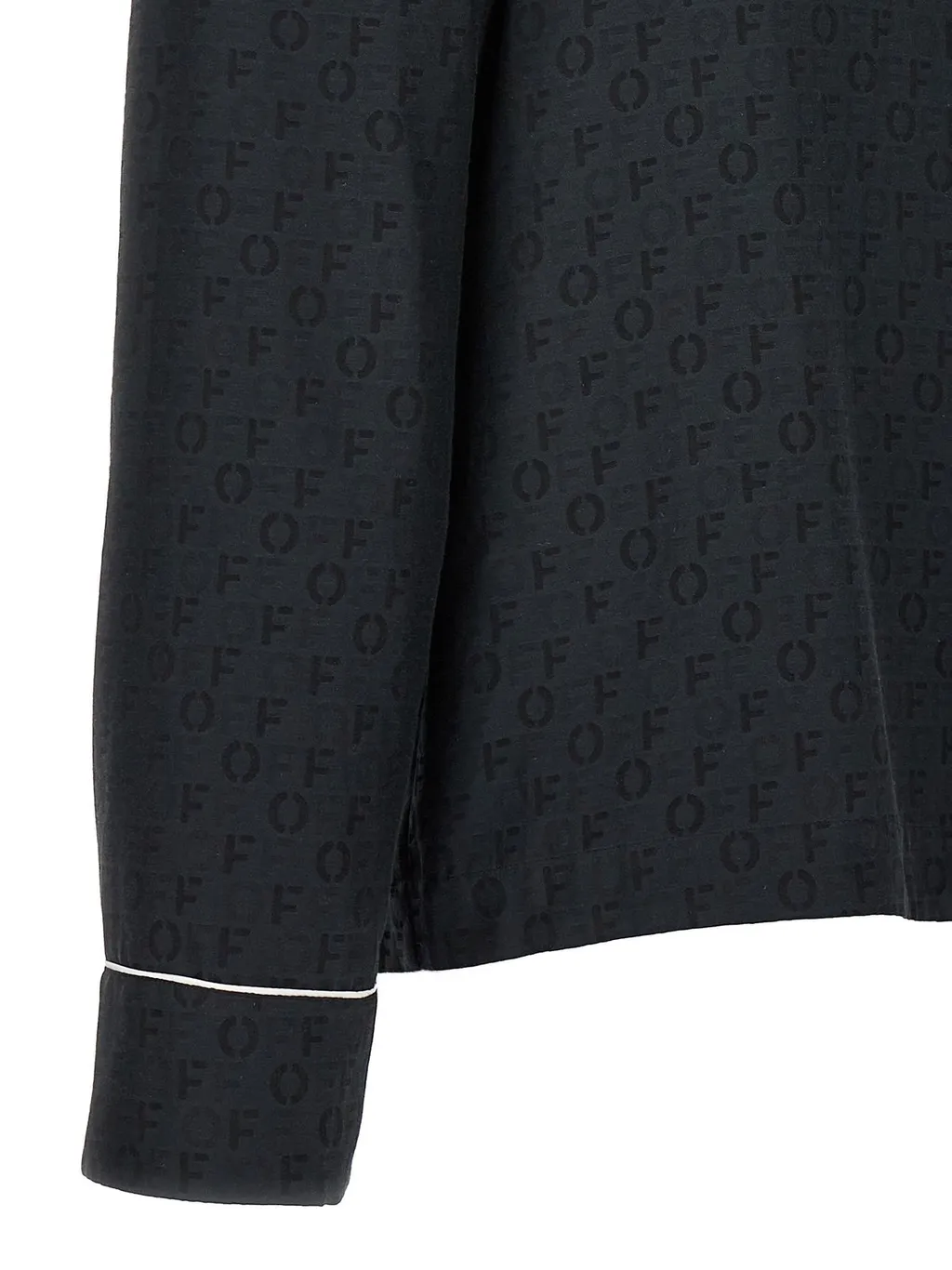 Off-White Monogram Jaquard Curved Hem Pajama Top