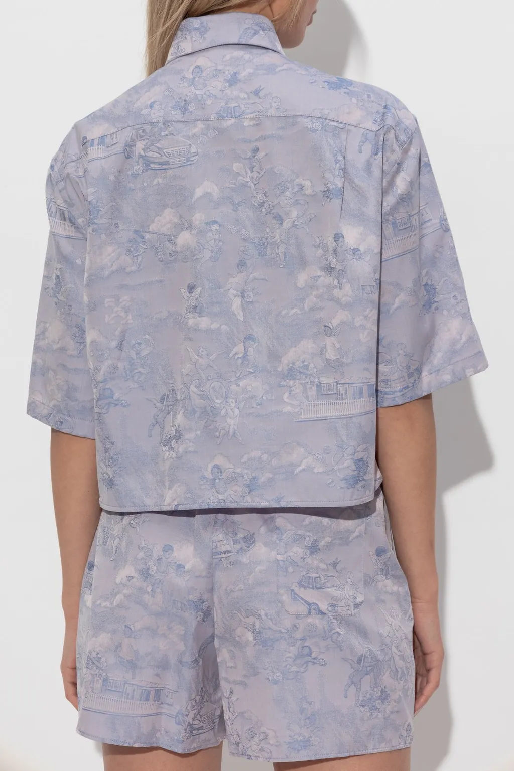 Off-White Patterned Short-Sleeve Shirt