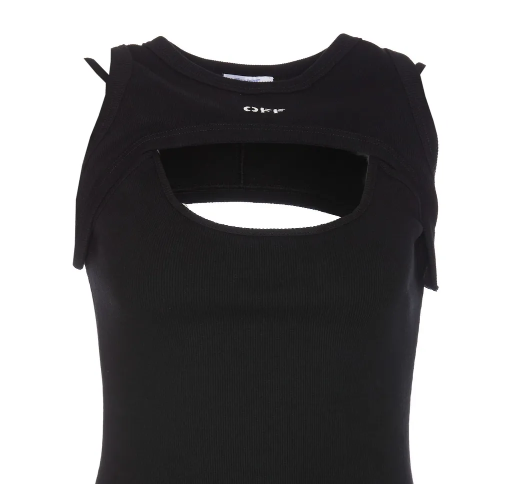 Off-White Cut-Out Detailed Sleeveless Dress